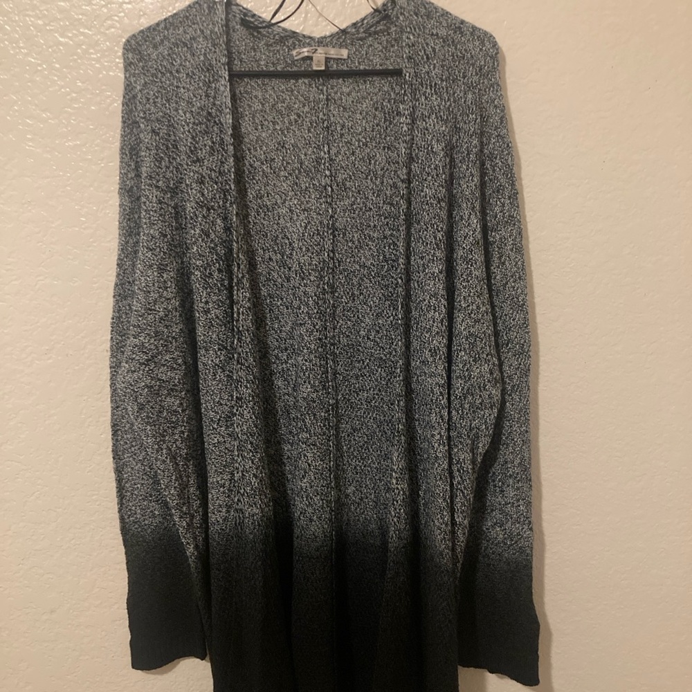 Seven7 Black and Gray Women's  long Cardigan